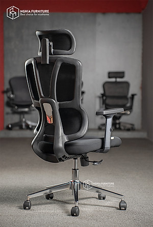 Ghế công thái học Nghia Furniture JOY - H, Tải trọng ghế 120kg, lưng lưới thoáng khí, ngả ghế 120 độ
