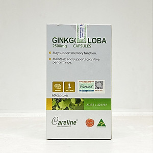 Thực phẩm chức năng Careline Ginkgo Biloba 2500Mg - Viên uống bổ não