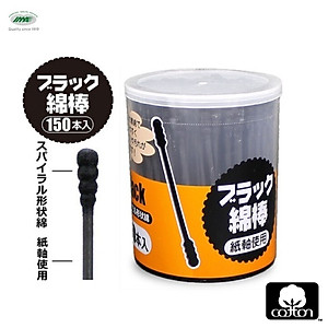 Hộp 150 tăm bông than hoạt tính kháng khuẩn đầu xoắn Ima Krasimo hàng nội địa Nhật Bản