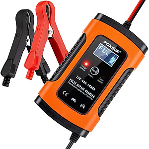 Bộ sạc ắc quy Foxsur 12V 5A FBC1205D tự ngắt khi đầy bảo dưỡng khử sunfat chống ngược cực