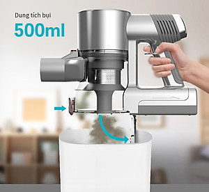 Máy hút bụi không dây Lock&lock ENV356GRY đa năng cầm tay 3 trong 1 (lau sàn, hút bụi, hút bụi giường nệm), động cơ BLDC (350W) - Hàng chính hãng