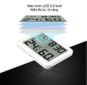 Đồng hồ đo nhiệt độ, độ ẩm màn hình LCD ( Sử dụng trong phòng ngủ, phòng làm việc, xe hơi, văn phòng ....  )