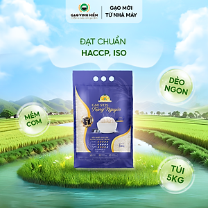 Gạo ST25 Trạng Nguyên Vinh Hiển Túi 5KG  – Dẻo nhiều, dai cơm, thơm dứa - Chuẩn HACCP, VietGAP