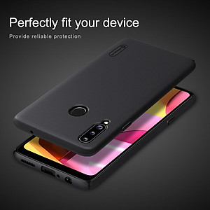 Ốp Lưng Sần chống sốc cho Samsung Galaxy A20s hiệu Nillkin Super Frosted Shield (Đính kèm giá đỡ hoặc miếng dán từ tính) - Hàng Chính Hãng