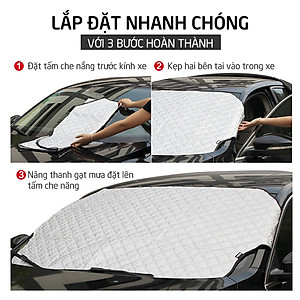 Bạt che nắng kính lái xe ô tô - dày 3 lớp, tráng nhôm.