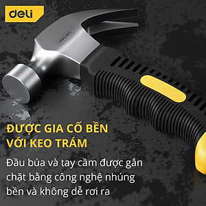 Búa Lùn Nguyên Khối Deli Chính Hãng - Đóng Đinh, Nhổ Đinh Dễ Dàng, Tiện Dụng - Nhỏ Gọn, Tay Cầm Bọc Cao Su - DL441008