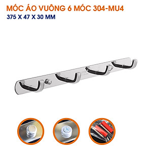 Móc áo vuông inox 304 TOVASHU nhiều loại