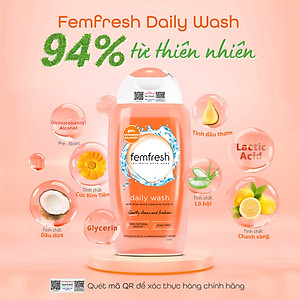 Dung dịch vệ sinh Anh Femfresh soothing wash giúp làm sạch sẽ, thơm mát, ngăn ngừa viêm, ngứa, nấm phụ khoa - QuaTangMe Extaste