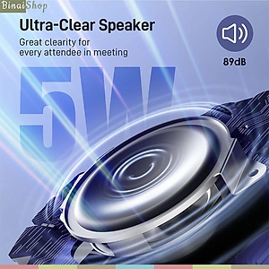 Emeet Luna Plus Kit - Loa Kèm Micro Họp Trực Tuyến, Chống Ồn VoiceIA, Bluetooth 5.0, 8+1 Micrô Dành Cho Nhóm 14 Người- Hàng chính hãng