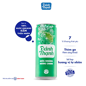 Thùng 24 Lon Nước Khoáng Thiên Nhiên Có Ga Đảnh Thạnh Khoáng Chanh 330ml