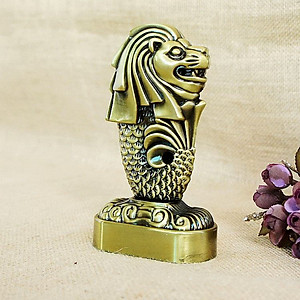 Mô hình sư tử biển Merlion cao 15.5 cm - Màu vàng rêu