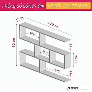 Kệ trang trí phòng khách gỗ công nghiệp SMLIFE Waldemar