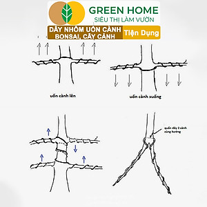 Dây Nhôm Uốn Cây Cảnh Bonsai GreenHome, Cuộn 100Gr, Mềm Dẻo Dễ Uốn, Đủ Loại Kích Thước