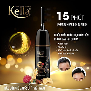 Dầu Gội Phủ Bạc kella Chiết Xuất Thảo Dược Màu Nâu Tự Nhiên