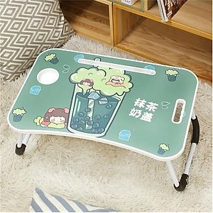 Bàn học sinh gấp gọn thông minh có khe máy tính bảng, khay để ly - chân bàn sơn tĩnh điện
