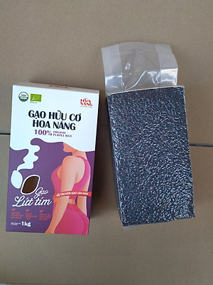 [ORGANIC] Gạo Lứt Tím Hữu Cơ Hộp 1Kg - Gạo Hữu Cơ Hoa Nắng - Cơm mềm dẻo, hương thơm đặc trưng- Hỗ trợ kiểm soát cân nặng, ổn định đường huyết