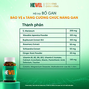 [Tặng Qik Hair Nam 15v] Combo 4 Hộp 30v -  Viên Uống Bổ Gan Hewel Ecogreen – Giải Độc Gan Mát Gan, Hỗ Trợ Tiêu Hóa