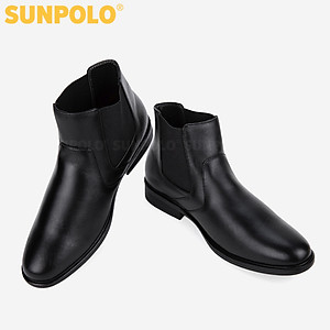 Giày Boots Nam Cổ Cao Da Bò SUNPOLO BOOT01 (Đen)