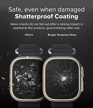 Bộ 2 dán cường lực Apple Watch Ultra 3/2/1 RINGKE Easy Slide Tempered Glass - Hàng Chính Hãng