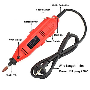 Bộ Máy Khoan Mài Cắt Khắc Kèm Phụ Kiện Mini ABG 100 Chi Tiết Với Thiết Kế Nhỏ Gọn Trọng Lượng Nhẹ Dễ Dàng Mang Theo Sử Dụng Với Các Ngành Hạt Nhân Khắc, Chạm Khắc Gỗ, Mài Tấm Nhôm, Tấm Đồng Mỏng, Bảng Nhựa, Bảng Mạch In, Dính – Hàng Chính Hãng