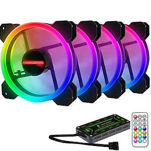 Bộ 4 Quạt + Khiển Coolmoon RGB V2 - Hàng nhập khẩu