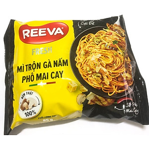 Thùng 30 Gói Mì Trộn Reeva Fresh Gà Nấm Phô Mai Cay 85g