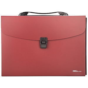 Cặp Tài Liệu A4 13 Ngăn Deli, Đen/Xanh/Đỏ/Xanh Lá - 1 Chiếc - E5557