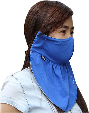 Khẩu trang lớn chống nắng UPF50+ vivid blue Zigzag MAS00405