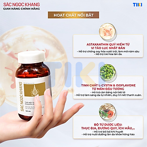 Viên uống Sắc Ngọc Khang Vi tảo lục (60 viên) giúp trẻ hóa làn da xua tan vết nám, hỗ trợ cân bằng nội tiết tố, bổ huyết, điều kinh, hỗ trợ giảm các triệu chứng tiền mãn kinh