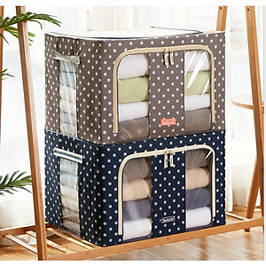 Bộ 2 Túi Đựng Chăn Màn - Túi Quần Áo Khung Sắt Gấp Gọn 2 Chiếc Cao Cấp (Giao màu ngẫu nhiên)