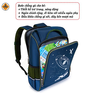 Balo học sinh chống gù Xbags Universe – Balo đi học cấp 1 cao cấp chống nước, nhiều ngăn cho bé năng động XB3104