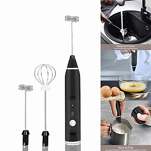 Máy đánh trứng KG86 tạo bọt cà phê mini cầm tay dễ sử dụng 2 trong 1 tích hợp cổng sạc usb - Hàng chính hãng