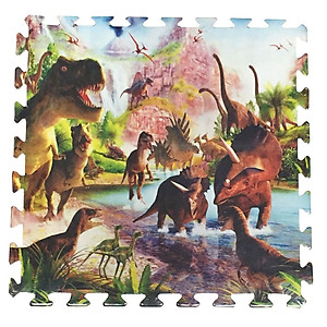 Bộ 4 tấm Thảm xốp lót sàn an toàn Thoại Tân Thành hình khủng long (60x60cm)