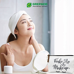 Túi Đựng Mỹ Phẩm Grepaco Đựng Đồ Cá Nhân Trang Điểm Đi Du Lịch Bằng Vải Bố Canvas Tote Cao Cấp, Chống Nước Nhẹ, Size Mini Khóa Kéo Đồng Dây Kéo Da - Hàng Chính Hãng
