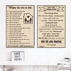 Bảng Gỗ Quy Tắc Gia Đình, Tranh Treo Tường Gia đình, Những Quy Tắc Để Con Có Cuộc Sống Hạnh Phúc