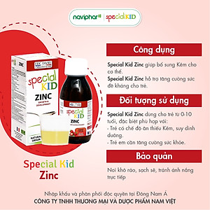 TPBVSK Special Kid Zinc - Bổ sung Kẽm cho cơ thể, hỗ trợ tăng cường sức đề kháng (125ml) [Siro – Nhập khẩu Pháp]