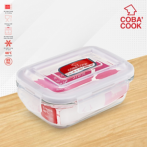 Hộp thủy tinh chịu nhiệt COBA'COOK hình chữ nhật dung tích 370ml- CBHL370