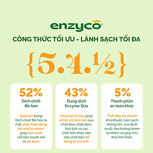 Nước Lau sàn sinh học ENZYCO 2L - Chiết xuất Bồ hòn và Enzyme Dứa