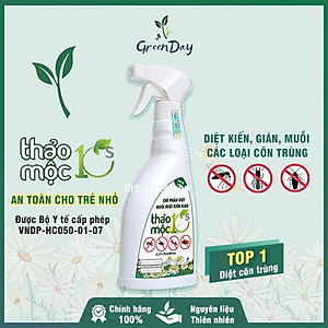 Diệt Côn Trùng Gián, Kiến, Kiến Ba Khoang, Muỗi, Ruồi, Mối, Mọt 100% Sinh Học Thảo Mộc 10s Hương Sả Chanh Chai Xịt 500ml An Toàn Cho Sức Khỏe Em Bé Và Người Già, Đã Được Bộ Y Tế Cho Phép Lưu Hành