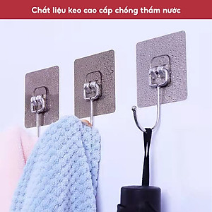 Móc Dán Tường Inox 304 Loại 1 Chân Chịu Lực Đến 20kg Kèm Miếng Dán Tráng Bạc Siêu Dính, Móc Dán Chịu Lực Loại Tốt