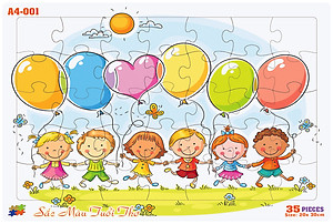 04 bộ tranh xếp hình 35 mảnh khổ A4 20x30cm – đồ chơi trí tuệ cho bé từ 2 tuổi – Combo 5