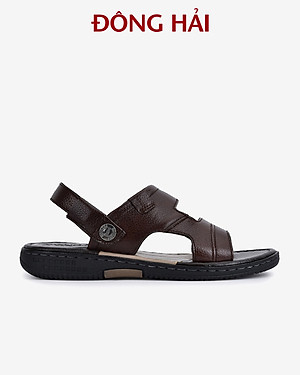 Sandal nam da bò Đông Hải quai ngang thiết kế bản to nam tính dễ phối trang phục - S1131