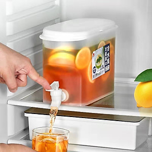 Bình đựng nước  3,5L , có vòi để tủ lạnh  , nắp đậy  chống bụi bẩn , đựng nước trà  , detox  , nước trái cây , tiện dụng  và  cao cấp  , chịu nhiệt