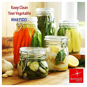 Hũ thủy tinh nắp cài Bormioli Rocco Fido 750ml – Kín hơi, bảo quản thực phẩm cao cấp Ý