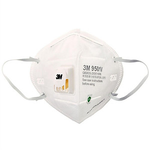 Khẩu trang chống bụi mịn PM2.5 và kháng khuẩn có van thở đạt chuẩn KN95 3M 9501V+ - có van 1 chiều, dễ thở, bảo vệ hô hấp
