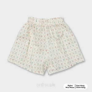 Quần váy đùi cho bé gái Bigfox Miss Meow size đại vải linen hoa nhí cỡ trẻ em 3-11 tuổi 20-30kg