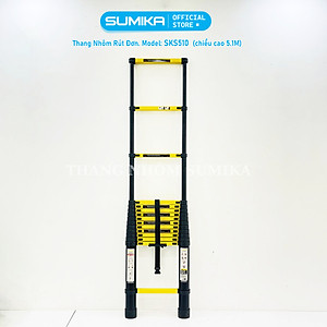 Thang nhôm rút gọn Sumika SKS510 - Chiều cao tối đa 5.1m, sơn tĩnh điện, chống trầy xước