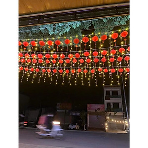 Combo 10 Lồng Đèn Đỏ Trang Trí Tết Bằng Nilon Chống Nước Mẫu Đèn Tổ Ong - Hàng Chính Hãng MINIIN