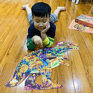 Bộ tranh xếp hình ghép hình puzzle Mideer 280 mảnh ghép 04 chủ đề - Thế giới khủng long - Vỏ sò cá heo - Voi khổng lồ và Tê giác