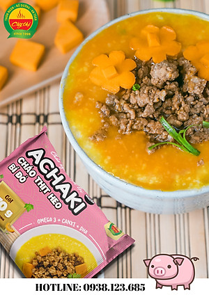 Cháo Ngon Tiện Lợi Achaki Thịt Heo Bí Đỏ Thương Hiệu Cây Thị